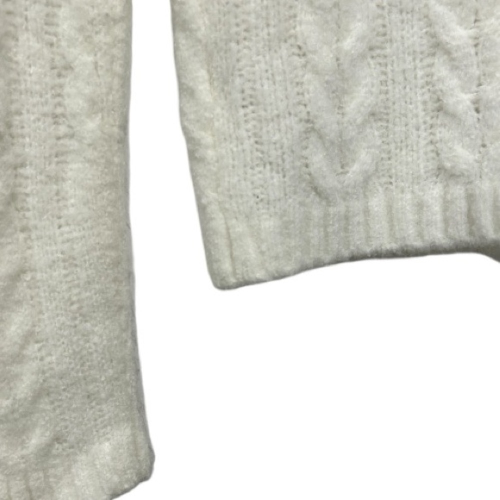 For Love and Lemons Billie Cardigan White Boho Chic Cropped Cable Knit  XS - Picture 9 of 11